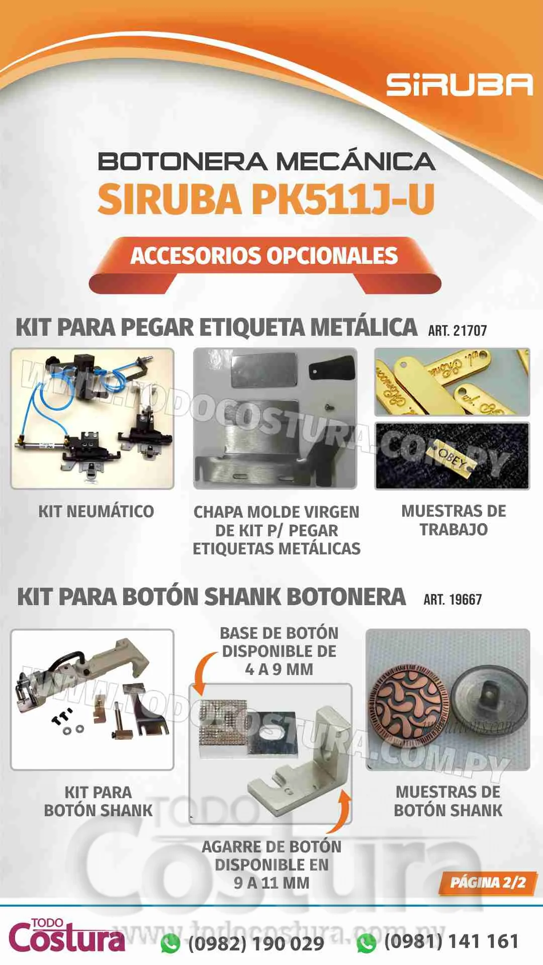 BOTONERA (MECANICA) SIRUBA PK511J-U