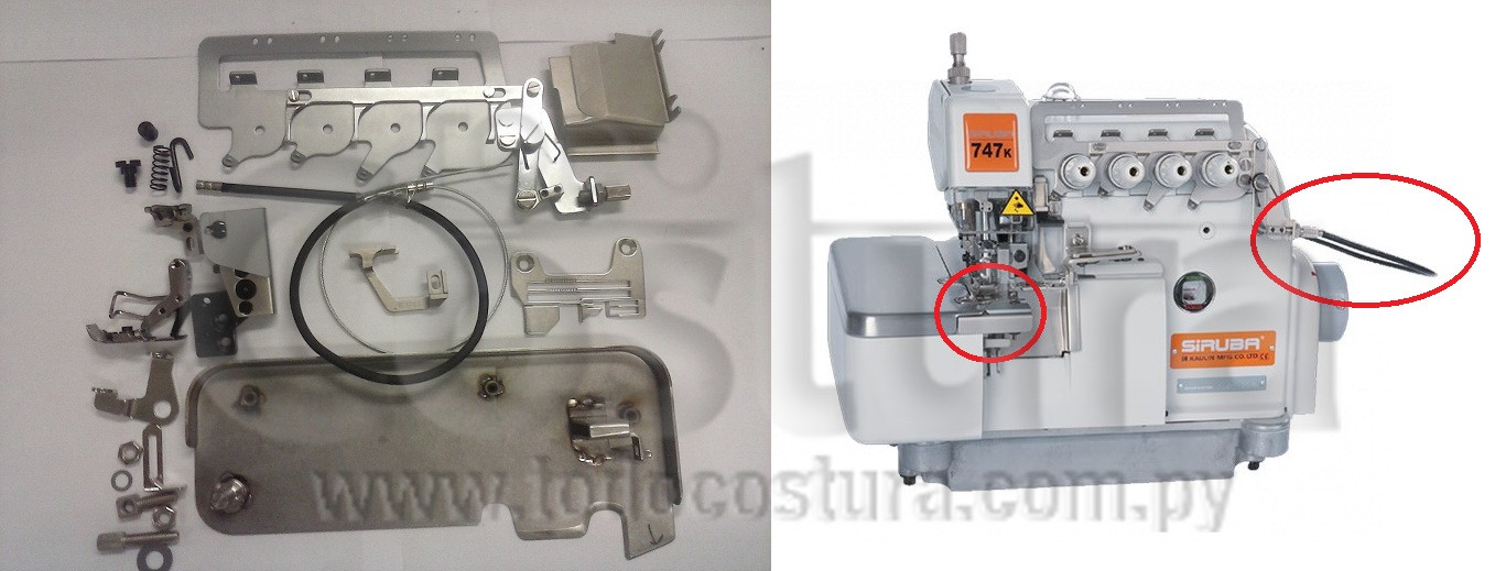 KIT PARA ATRAQUE (4 HILOS) OVERLOCK SIRUBA 747K-514M5-23/BK
