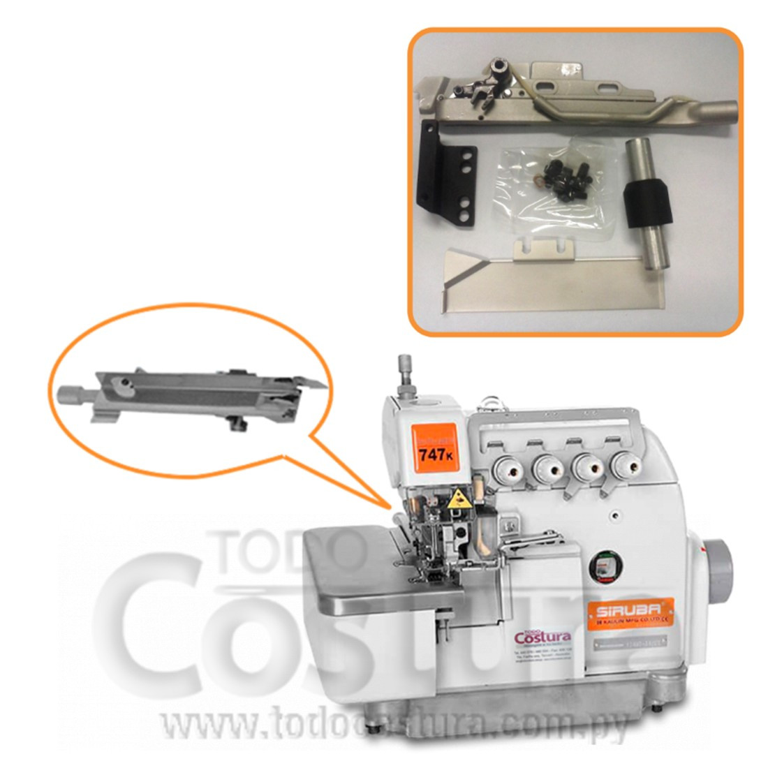 KIT CORTA HILO (VT-K - 3 Y 4 HILOS) OVERLOCK SIRUBA 737K/747K/ JACK E4S-3 / E4S-4