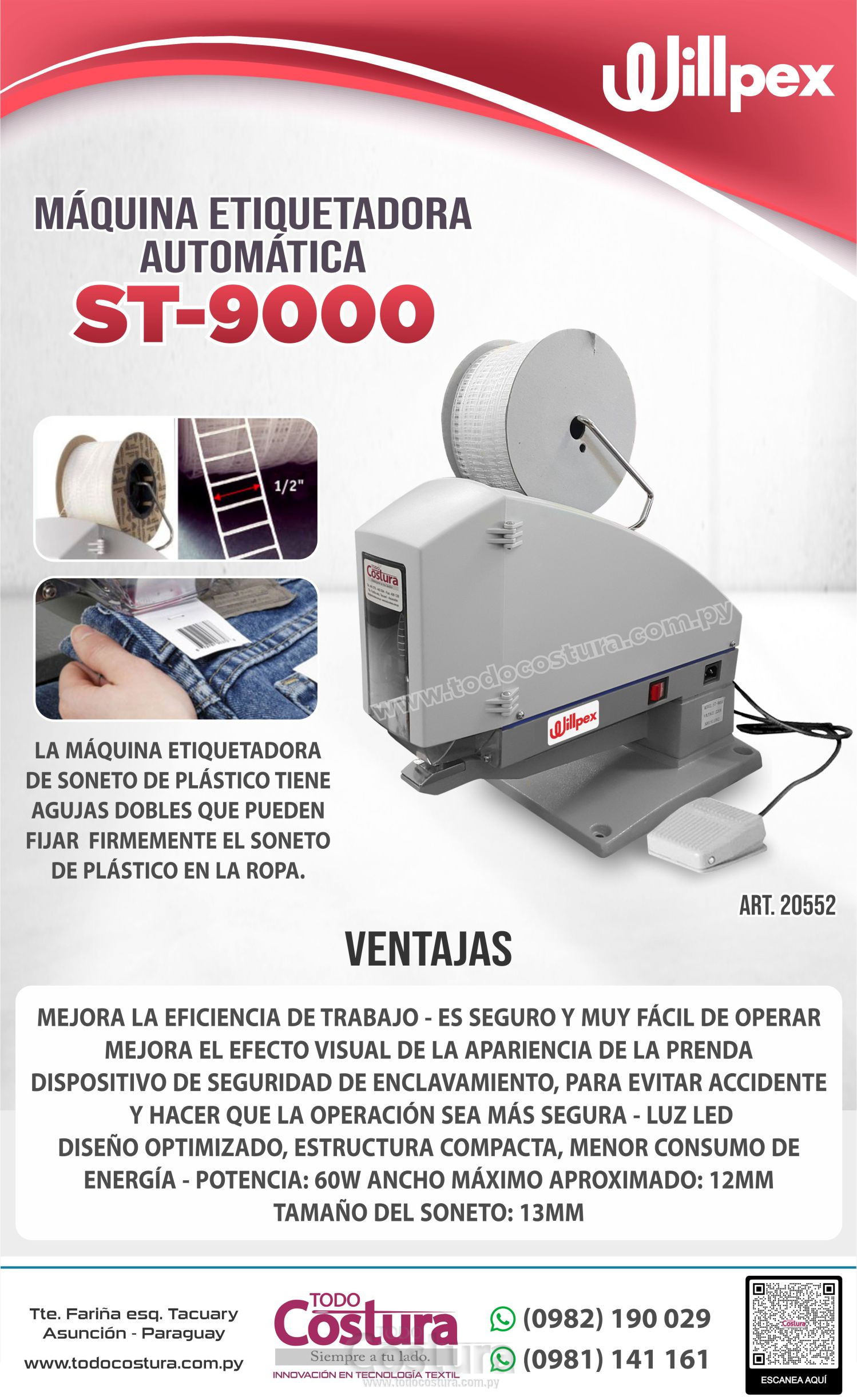 MAQUINA ETIQUETADORA AUTOMATICA WILLPEX ST-9000