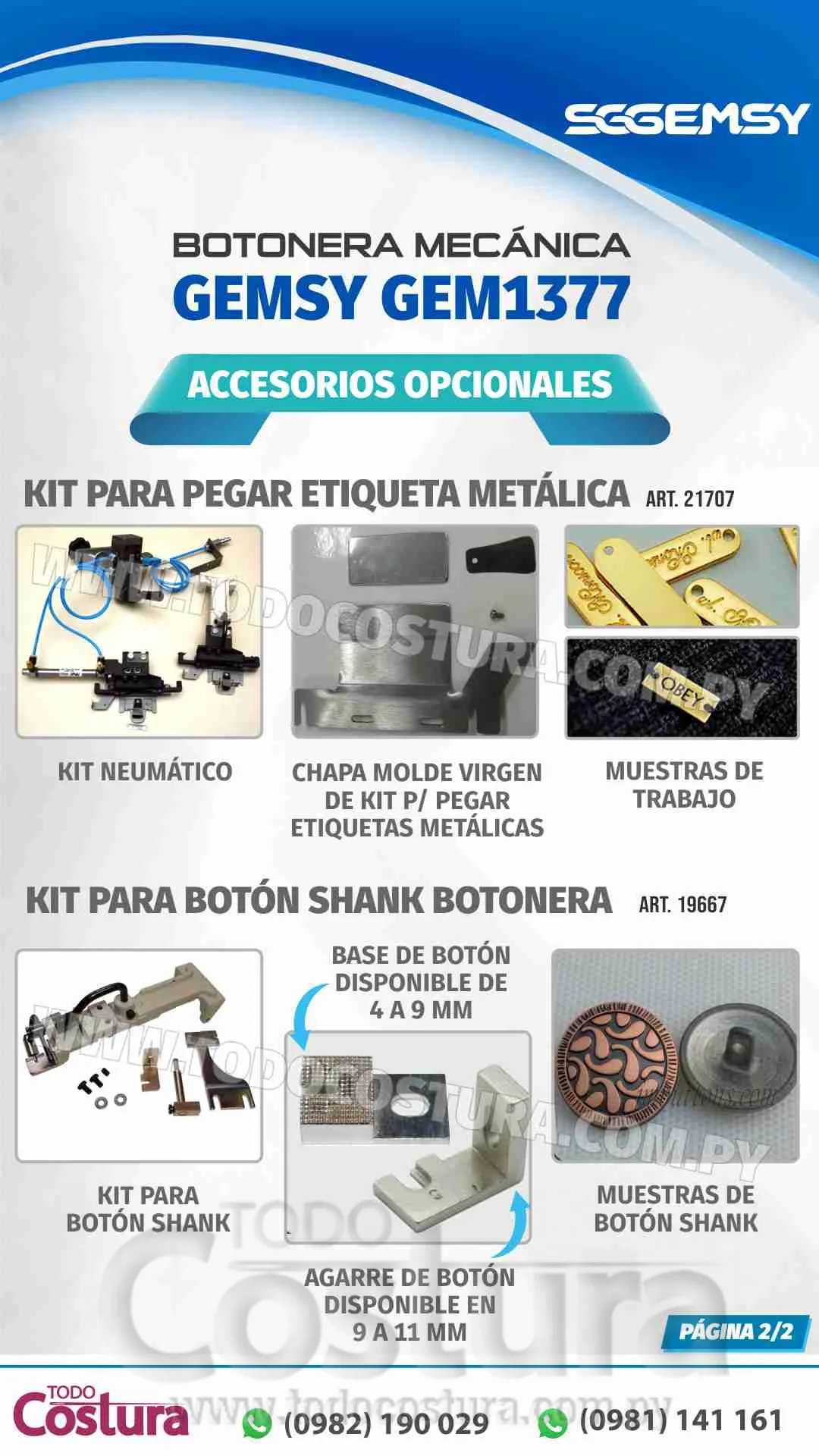 BOTONERA (MECANICA) GEMSY GEM1377