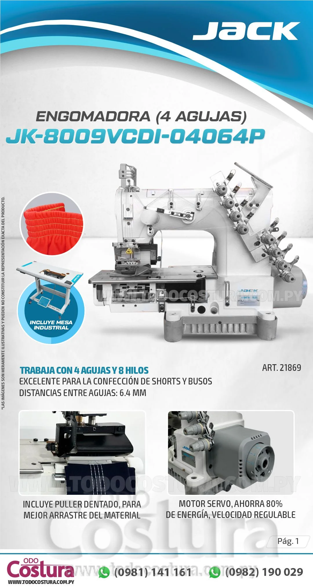 ENGOMADORA (4 AGUJAS) JACK JK-8009VCDI-04064P