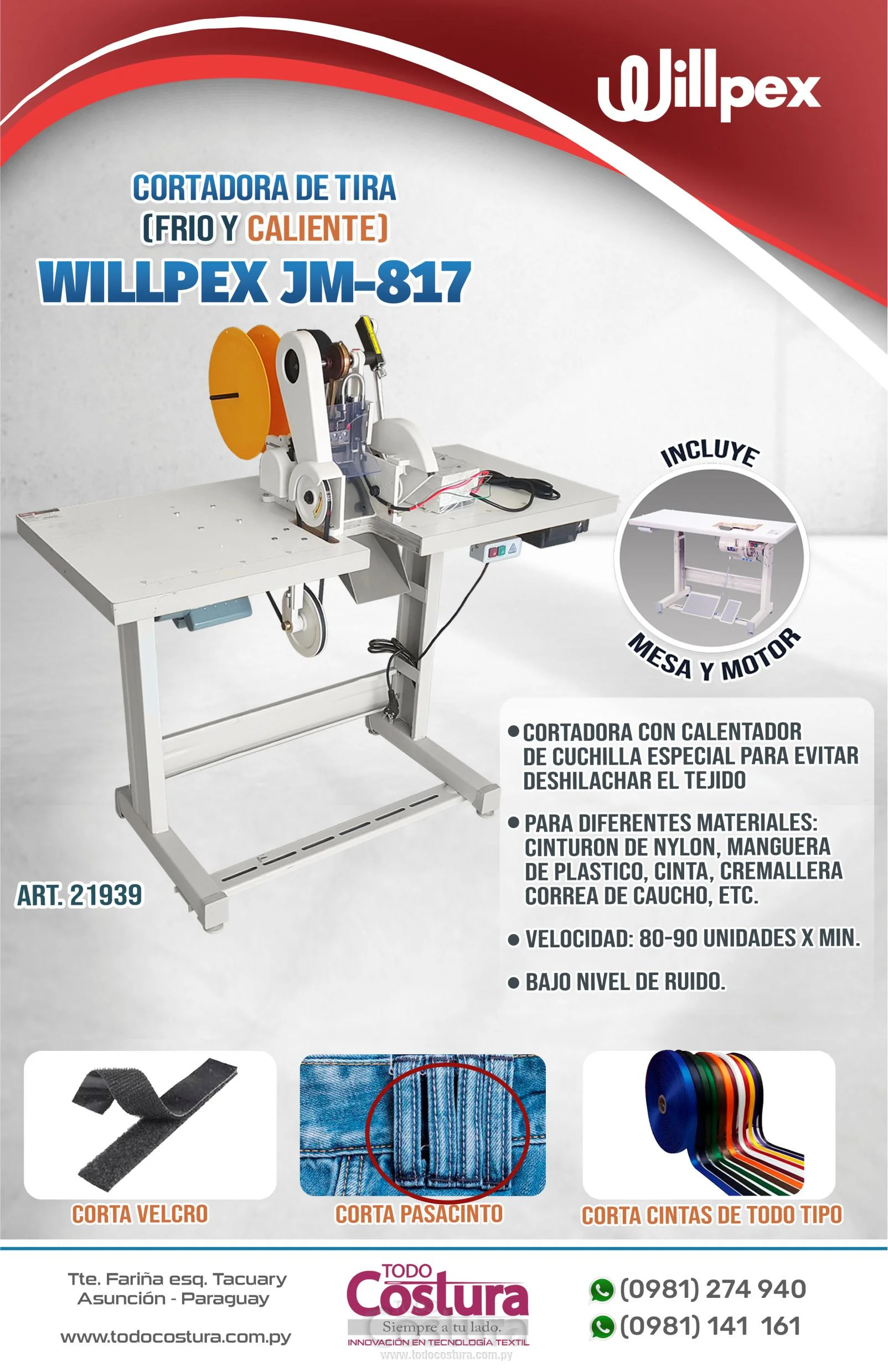 CORTADORA DE TIRA (FRIO Y CALIENTE) WILLPEX JM-817