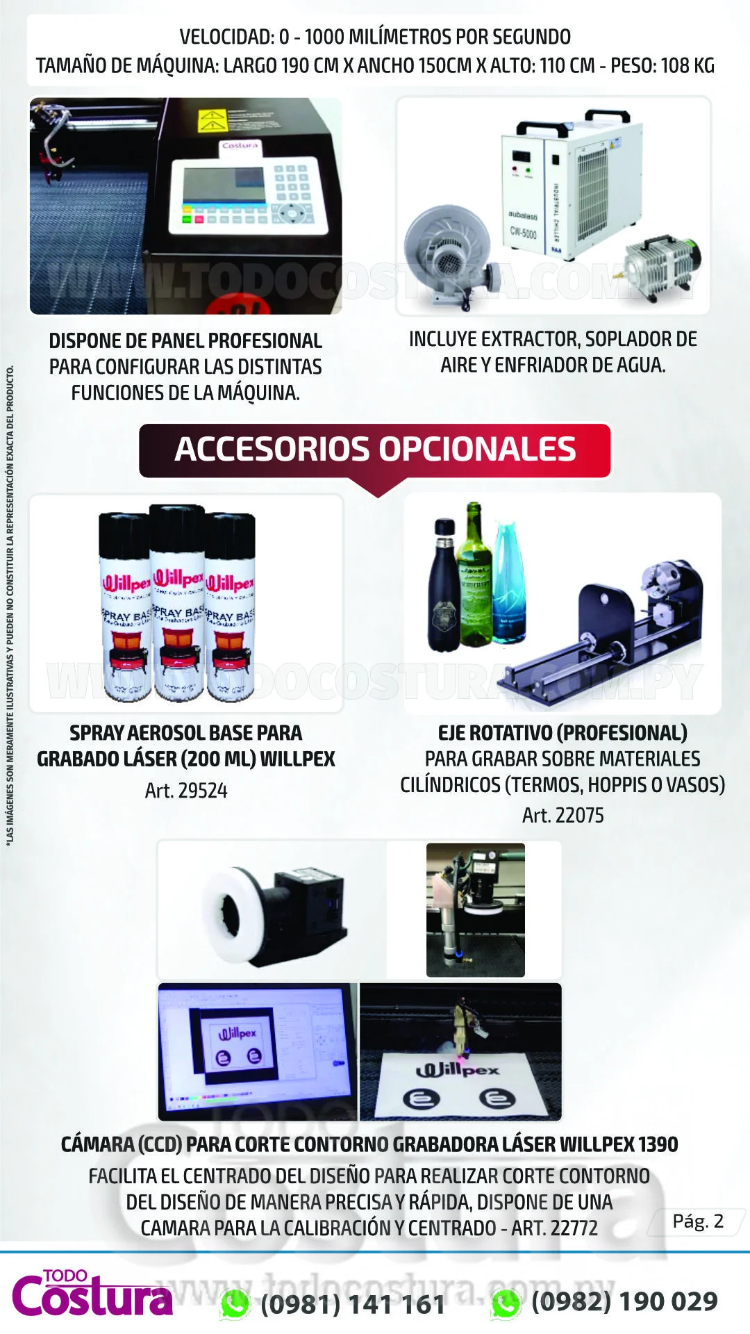 GRABADORA LASER (130X90CM - 100W) WILLPEX 1390