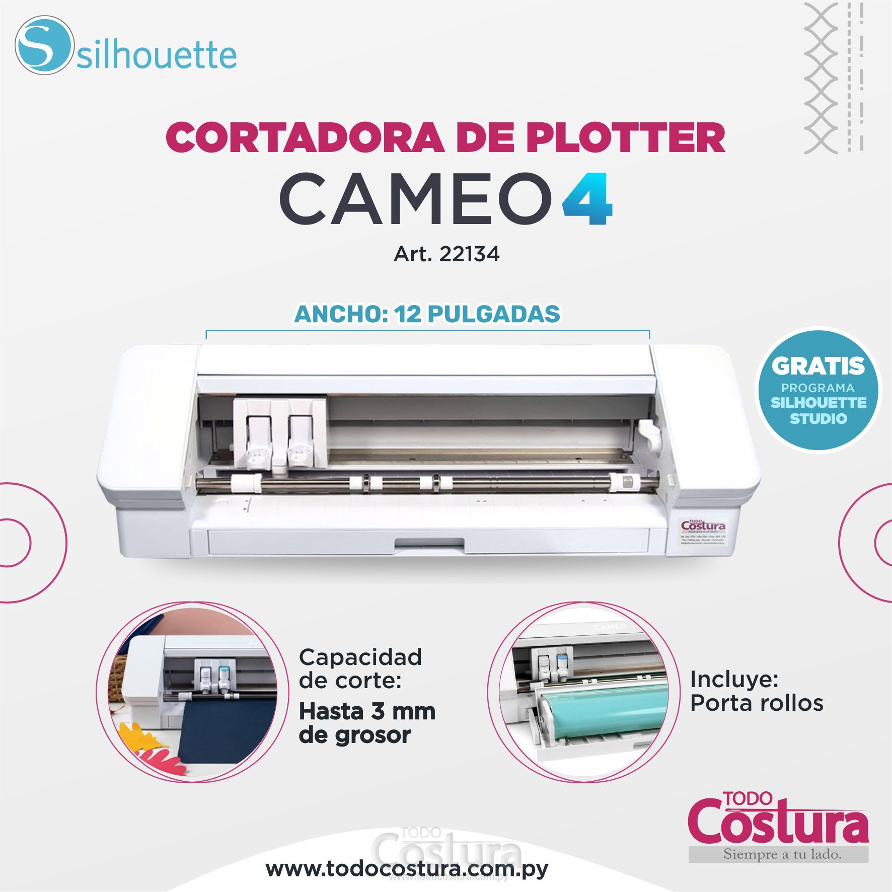 CORTADORA DE PLOTTER (12 PULGADAS) SILHOUETTE CAMEO 4