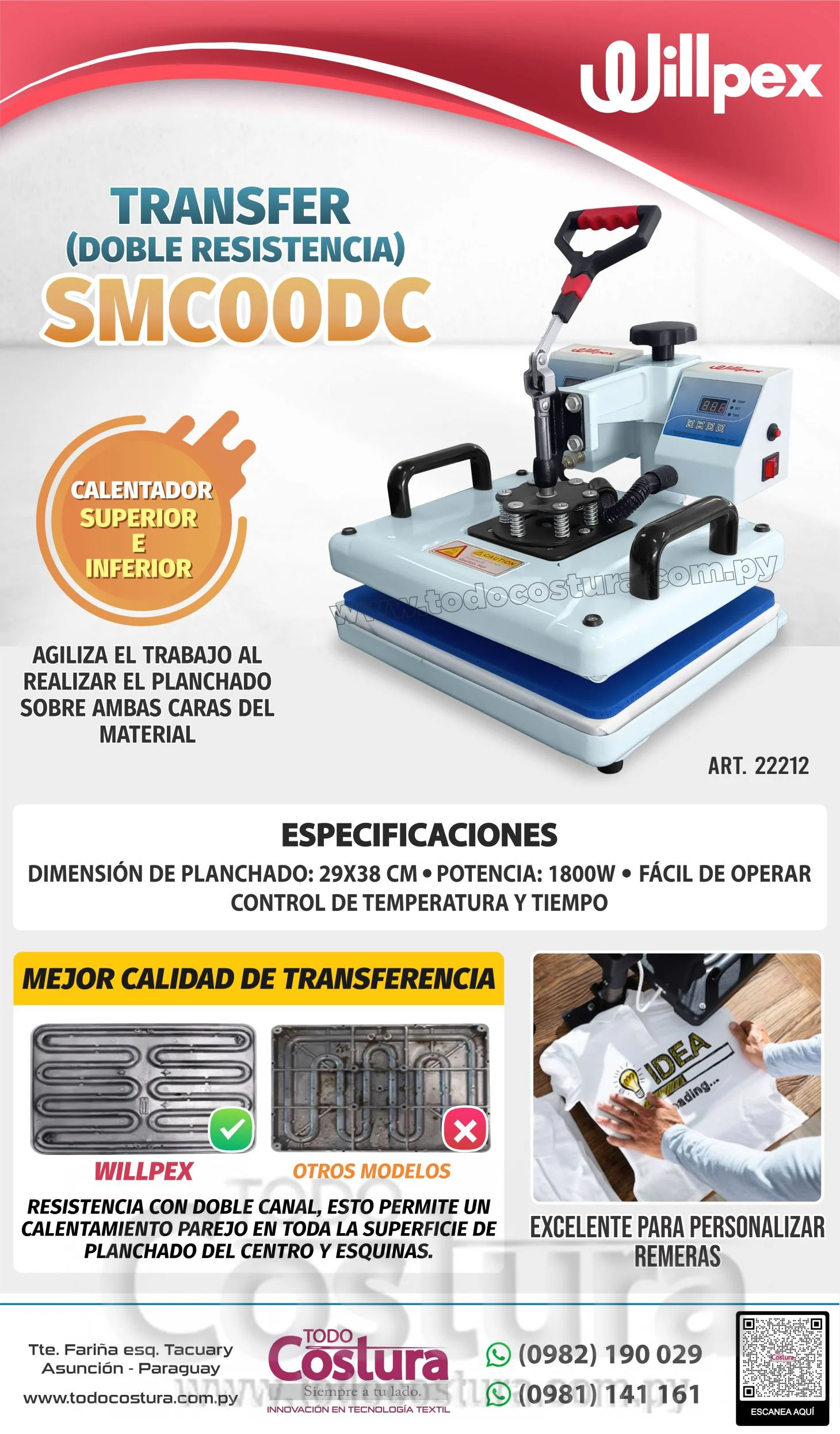 TRANSFER (DOBLE RESISTENCIA - 29X38 CM) WILLPEX SMC00DC