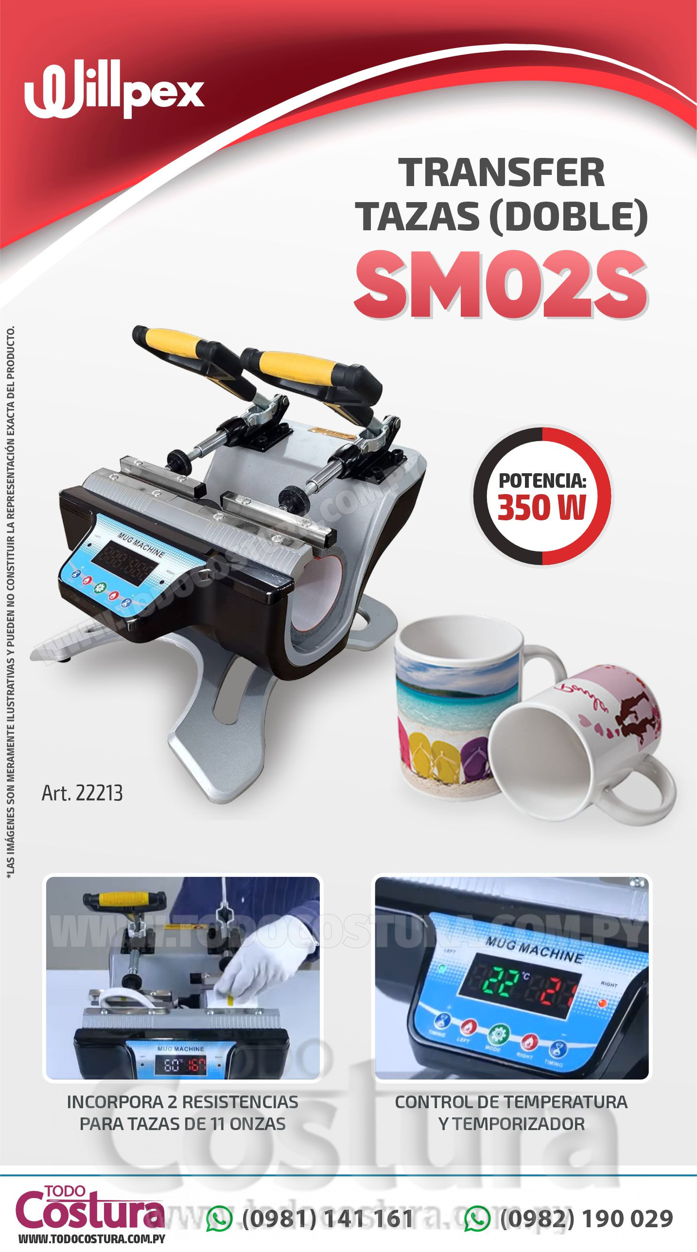 TRANSFER TAZAS (DOBLE) WILLPEX SM02S