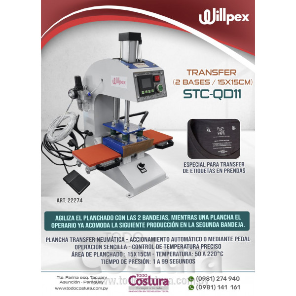TRANSFER (2 BASES - 15X15 CM) WILLPEX STC-QD11
