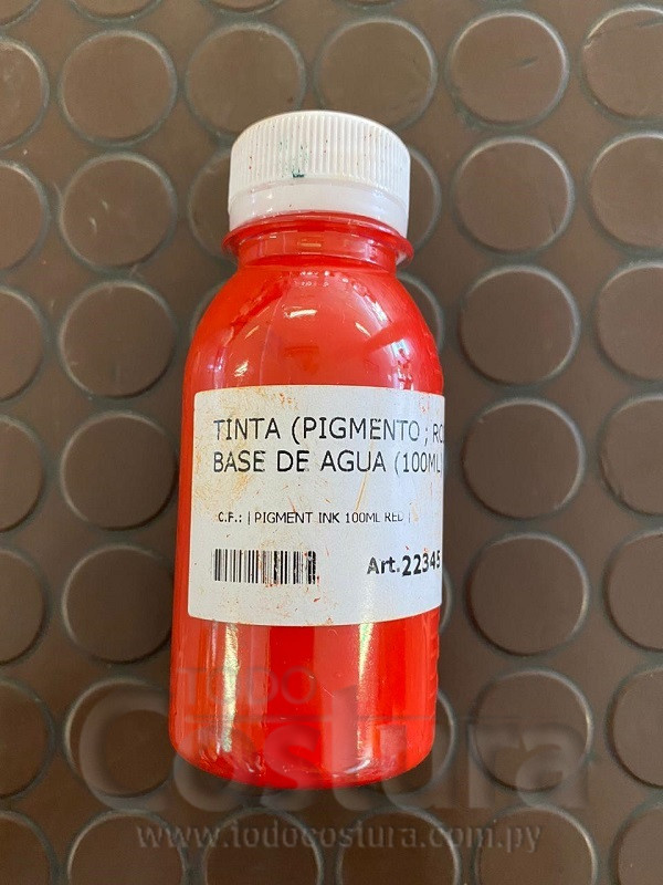 TINTA (PIGMENTO - ROJO) BASE DE AGUA (100ML) SERIGRAFIA