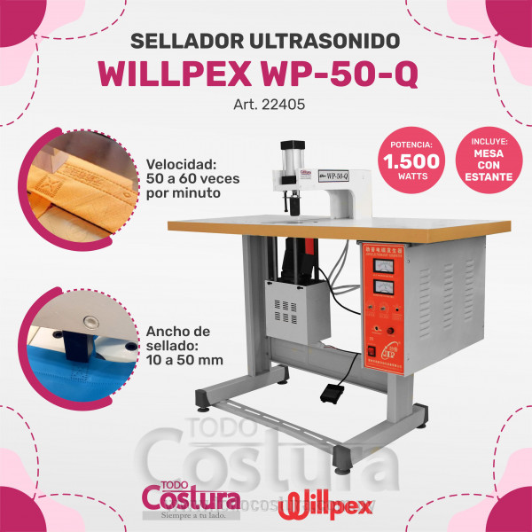 SELLADOR ULTRASONIDO WILLPEX WP-50-Q (CON MESA Y ESTANTE)