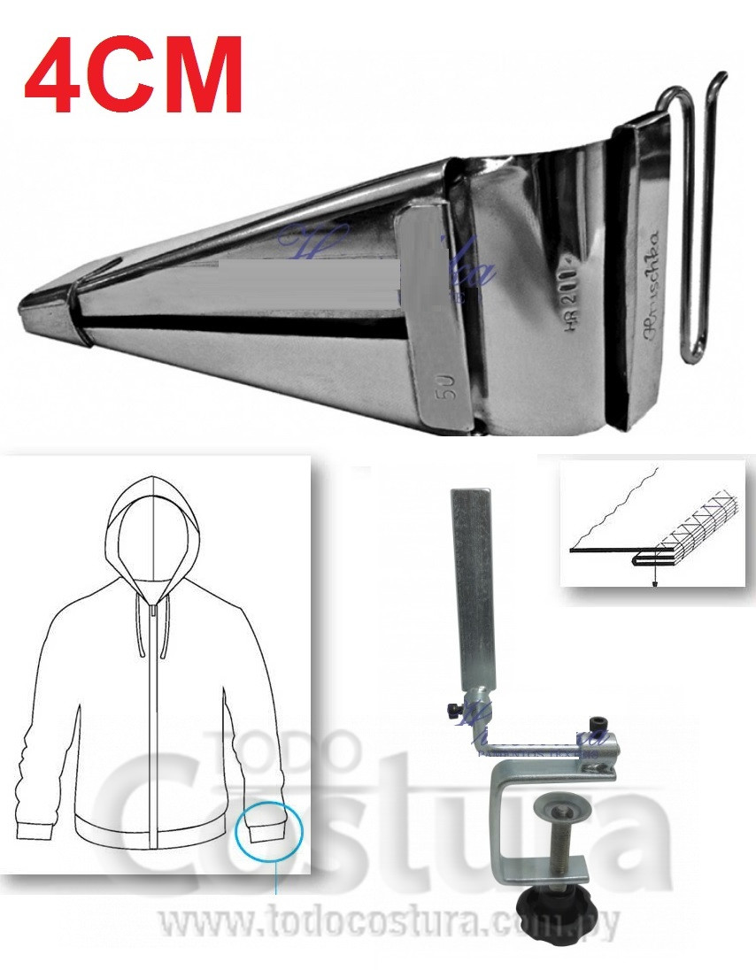 DOBLADILLADOR CUELLO/PUÑO (4,0CM) OVERLOCK INDUSTRIAL (CON SOPORTE)