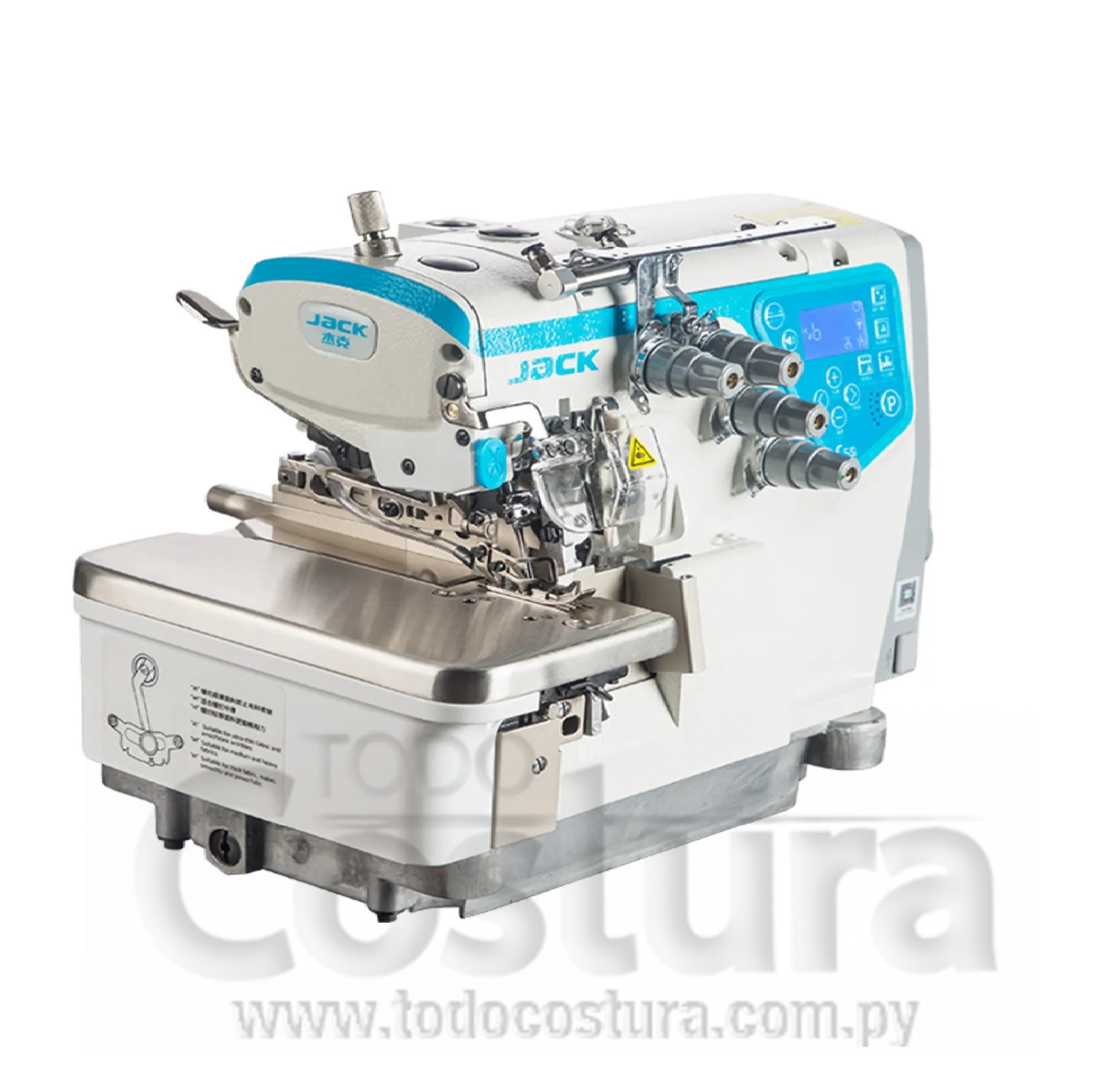 OVERLOCK CON ATRAQUE (ELECTRONICA - 4 HILOS) JACK C5S-4-83/323/BK (MOTOR INCORPORADO)