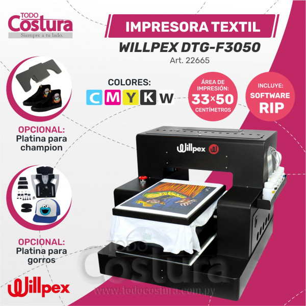 IMPRESORA TEXTIL (33X50CM) WILLPEX DTG-F3050