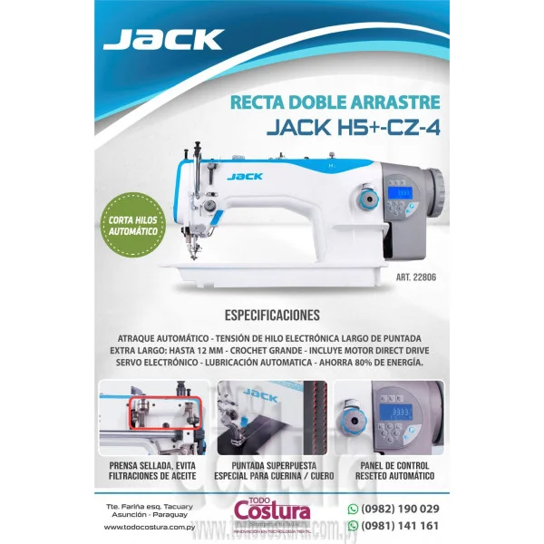 RECTA DOBLE ARRASTRE (ELECTRONICA) JACK H5+-CZ-4 (MOTOR INCORPORADO)