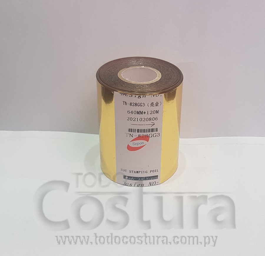 ETIQUETA FOIL DORADO (8CM X 120 METROS) P/ TRANSFER WILLPEX