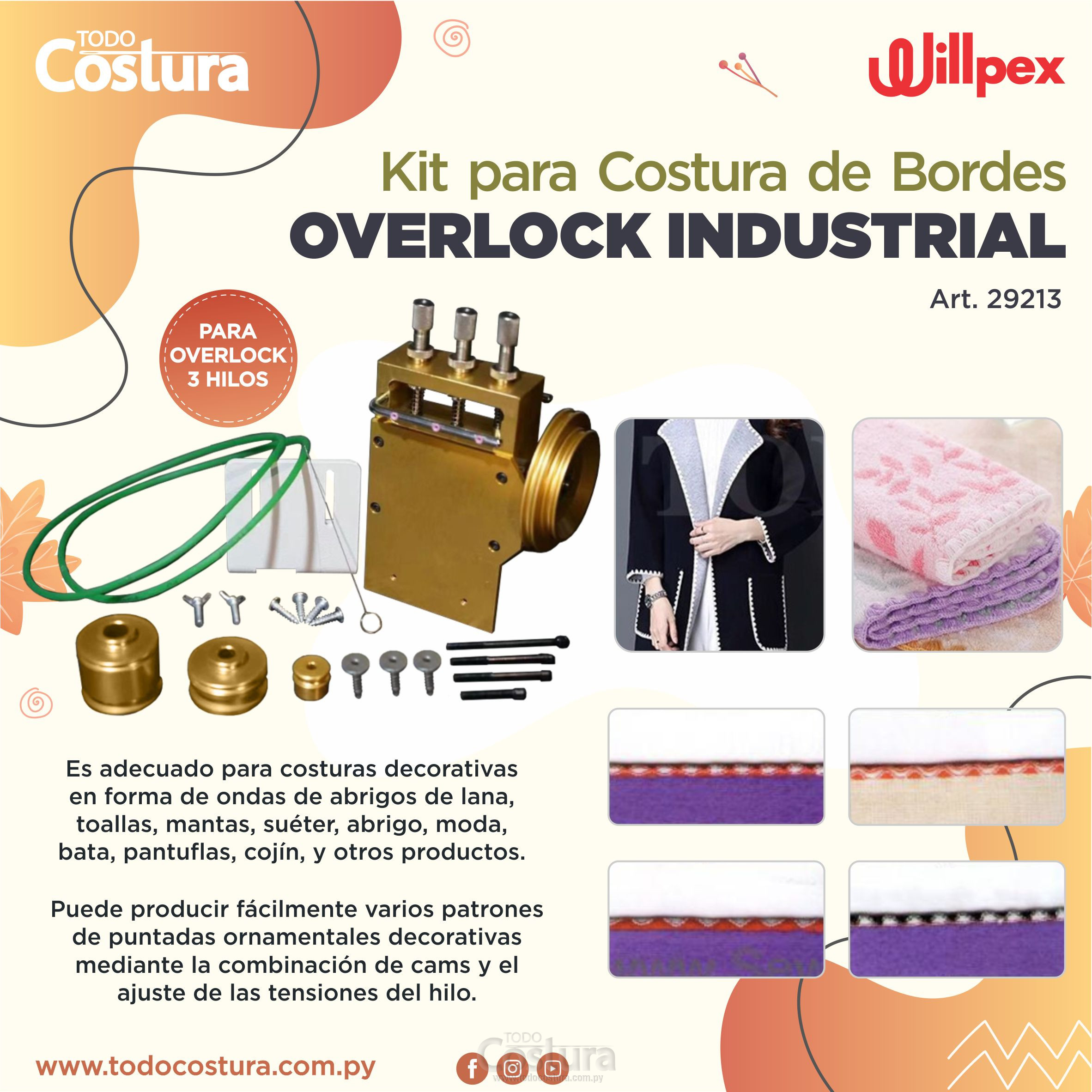 KIT PARA COSTURA DE BORDES OVERLOCK INDUSTRIAL 3 HILOS