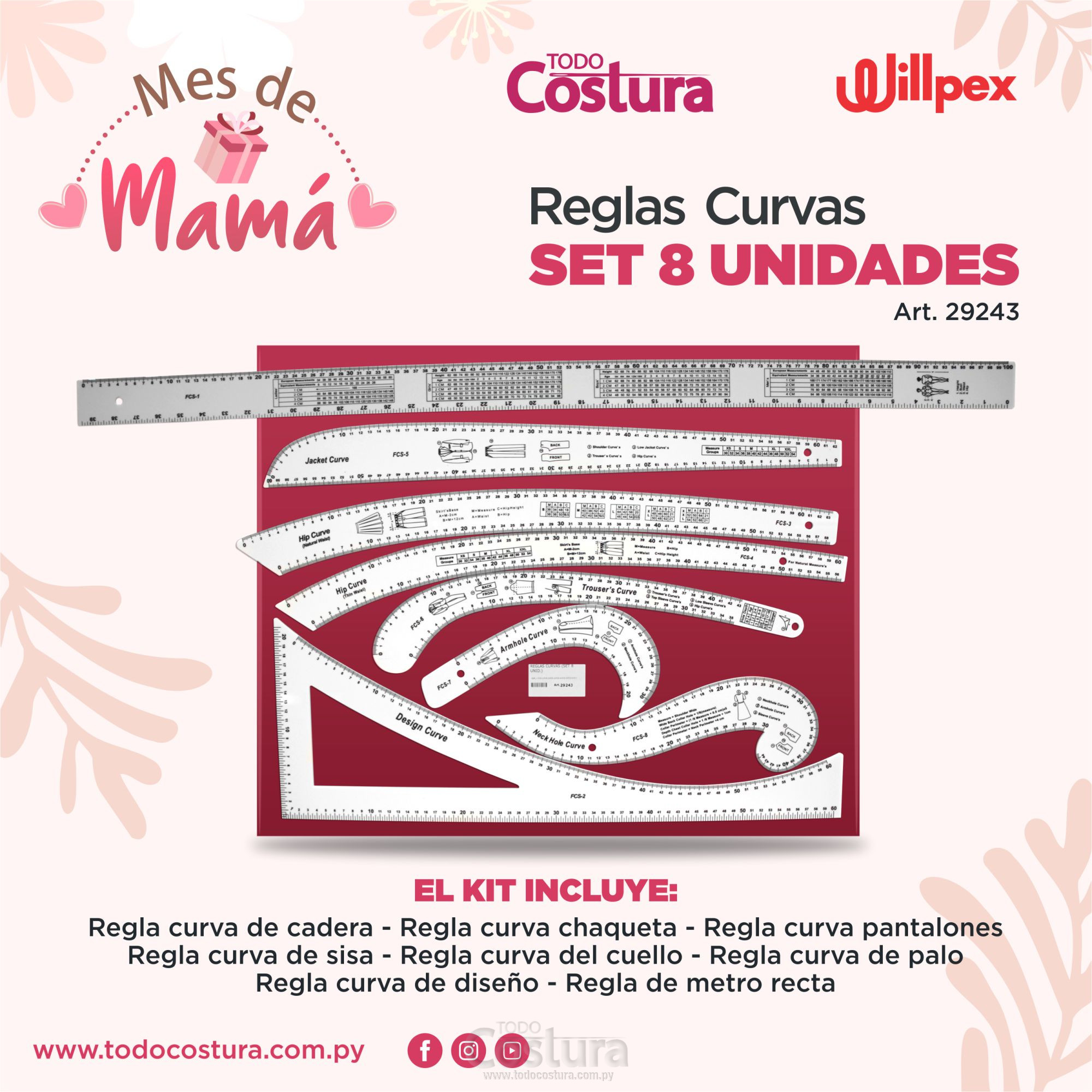 REGLAS CURVAS (SET 8 UNID.)