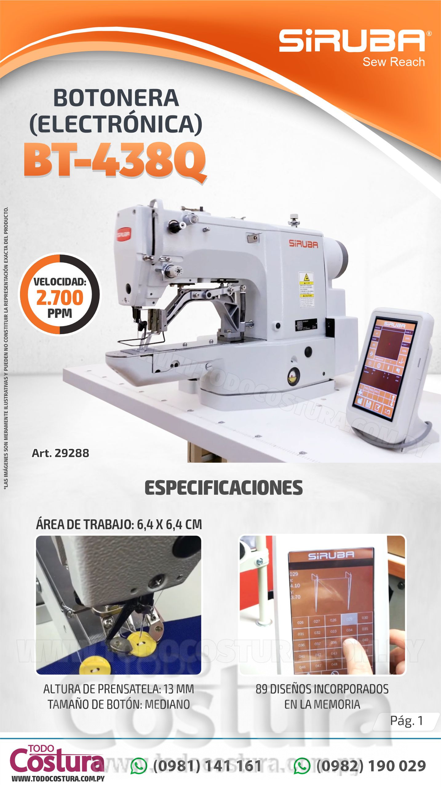 BOTONERA (ELECTRONICA) SIRUBA BT-438Q