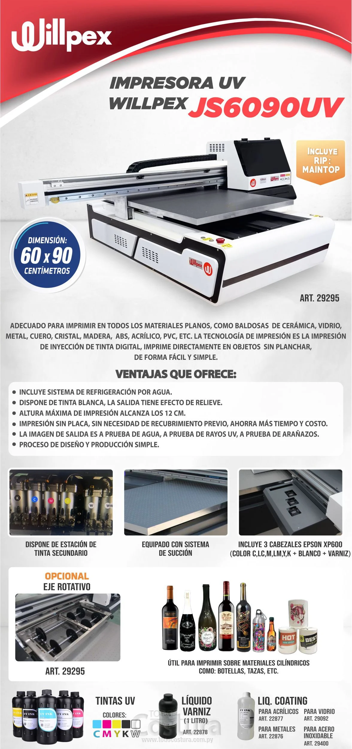 IMPRESORA UV (90X60CM) WILLPEX JS6090UV