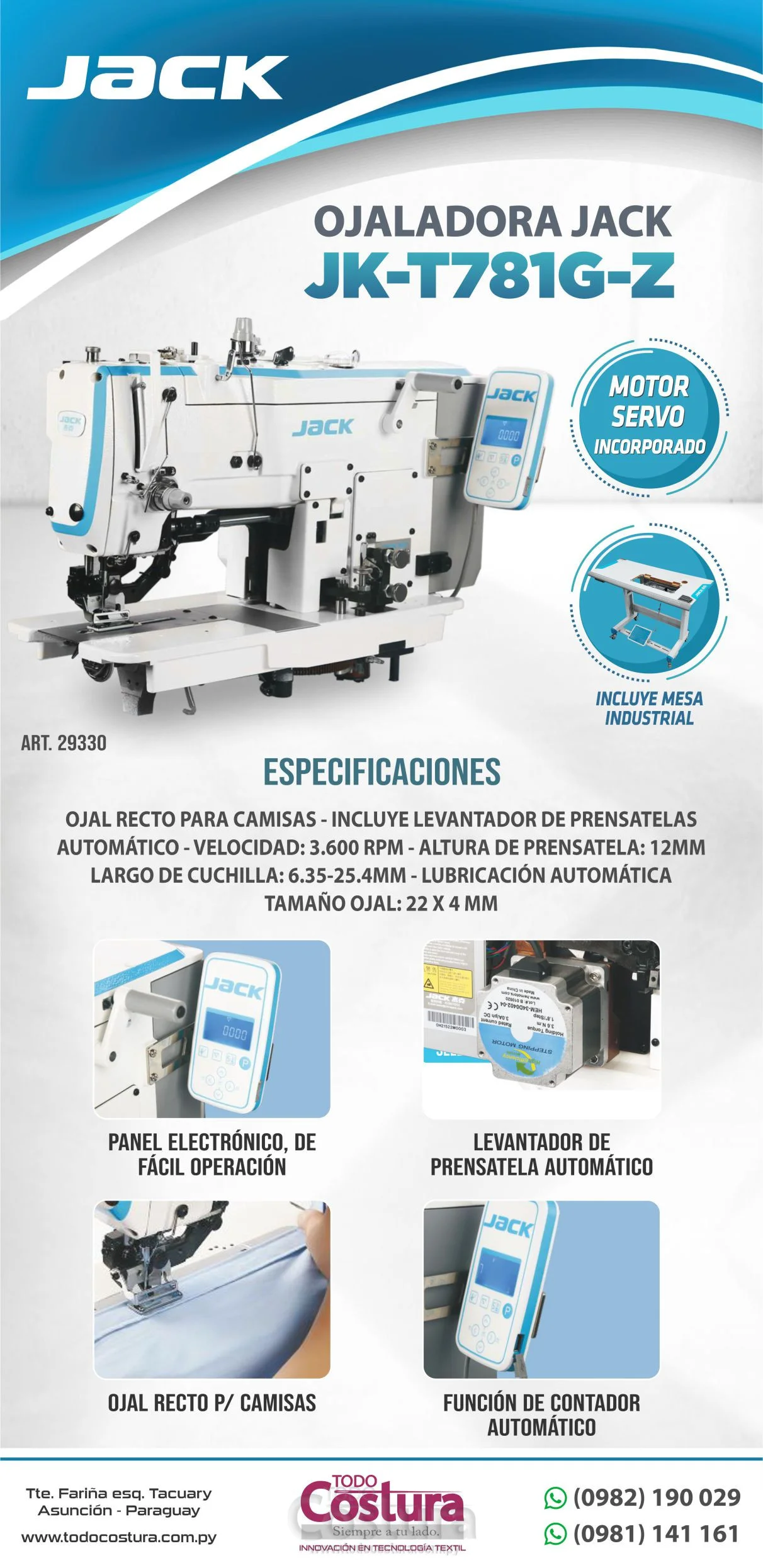 OJALADORA JACK JK-T781G-Z (MOTOR INCORPORADO)