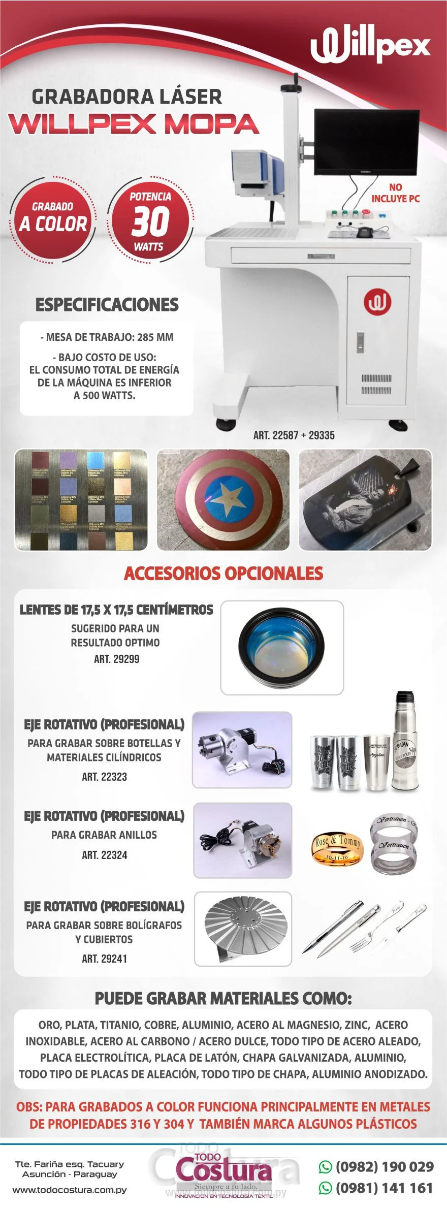 PLACA FUENTE MOPA FIBER LASER (30W) FIBER LASER WILLPEX
