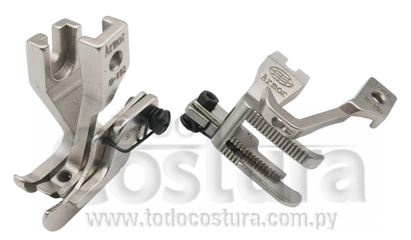 PRENSATELA (CON GUIA 1/4 - DERECHO) RECTA DOBLE ARRASTRE MITSUBISHI DY-350 / JACK H2 (SET)