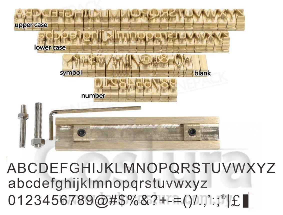 SOPORTE 10CM CM CON MOLDES DE BRONCE STANDARD (83 CARACTERES) P/ TRANSFER FOIL WILLPEX WT-90XTS