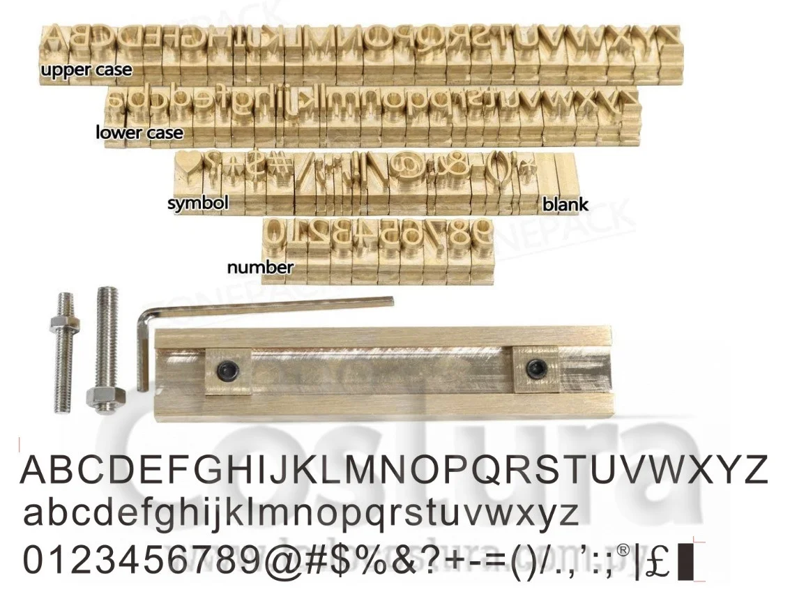 SOPORTE 10CM CM CON MOLDES DE BRONCE STANDARD (83 CARACTERES) P/ TRANSFER FOIL WILLPEX WT-90XTS