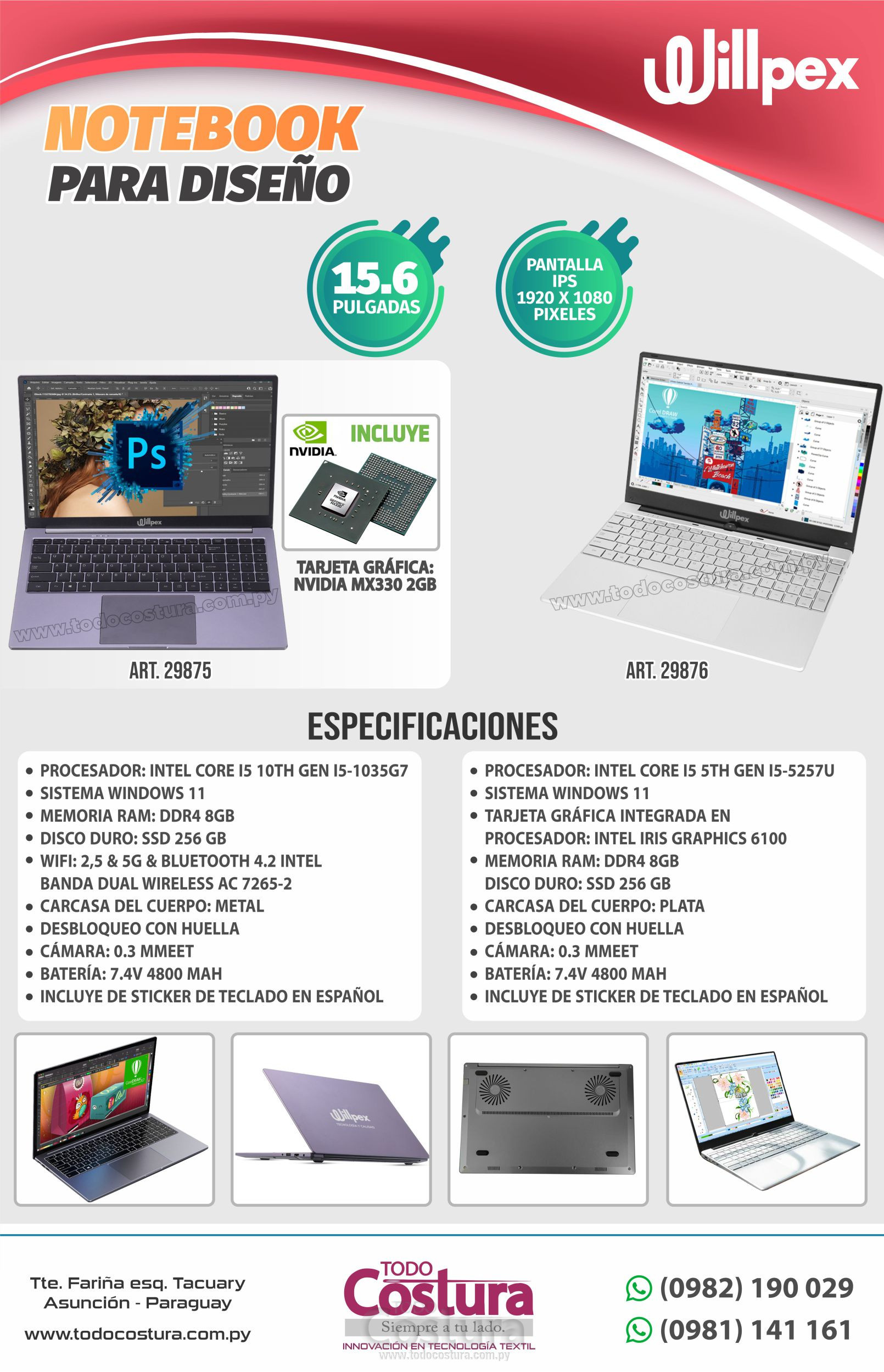 NOTEBOOK WILLPEX F8 (15.6 PULG. - INTEL CORE I5 - 8GB RAM - 256GB SSD)