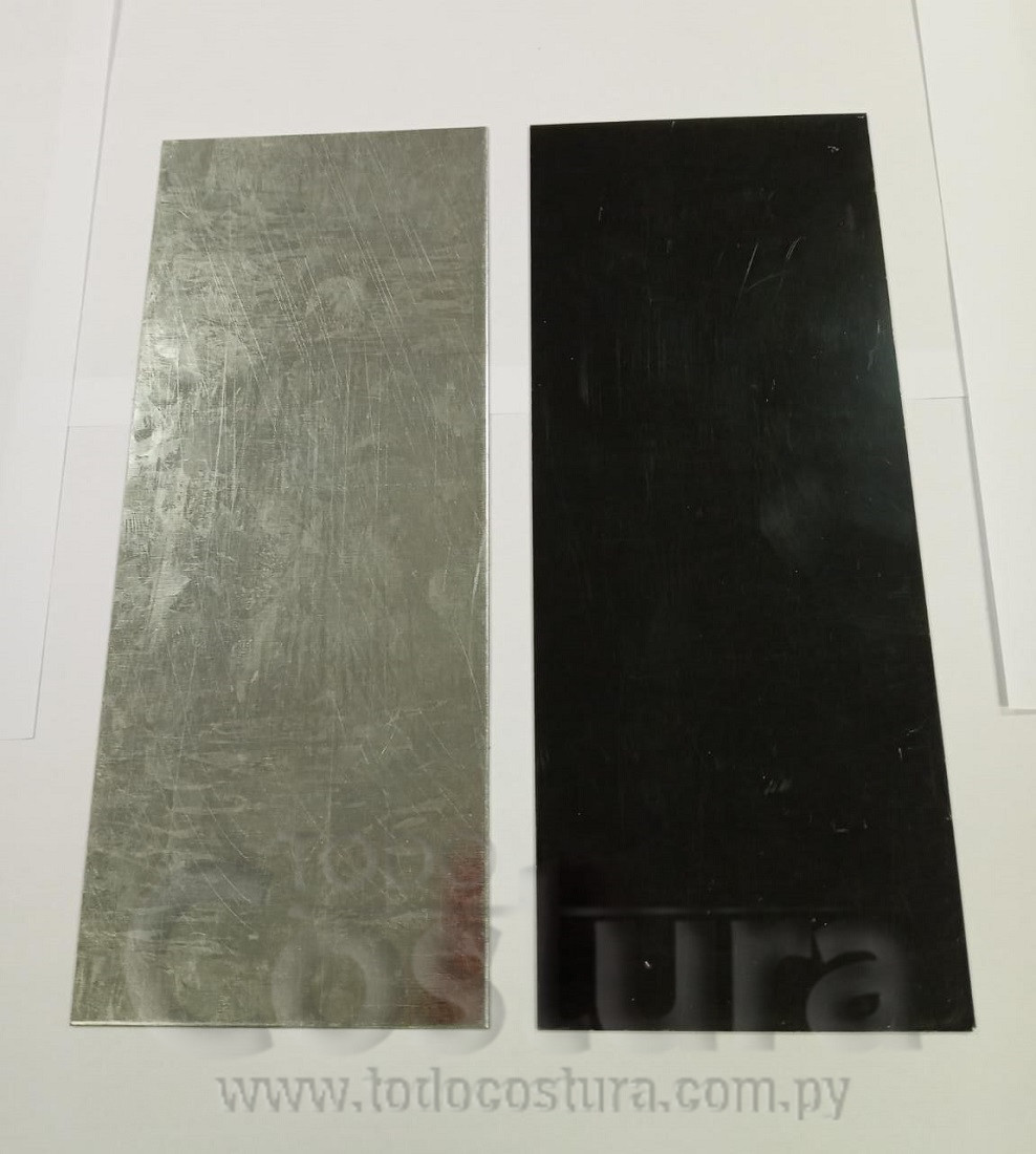 PLACA DE ACERO CON FIBER LASER (100X250X0,95 MM) IMPRESORA TAMPOGRAFICA AUTOMATICA