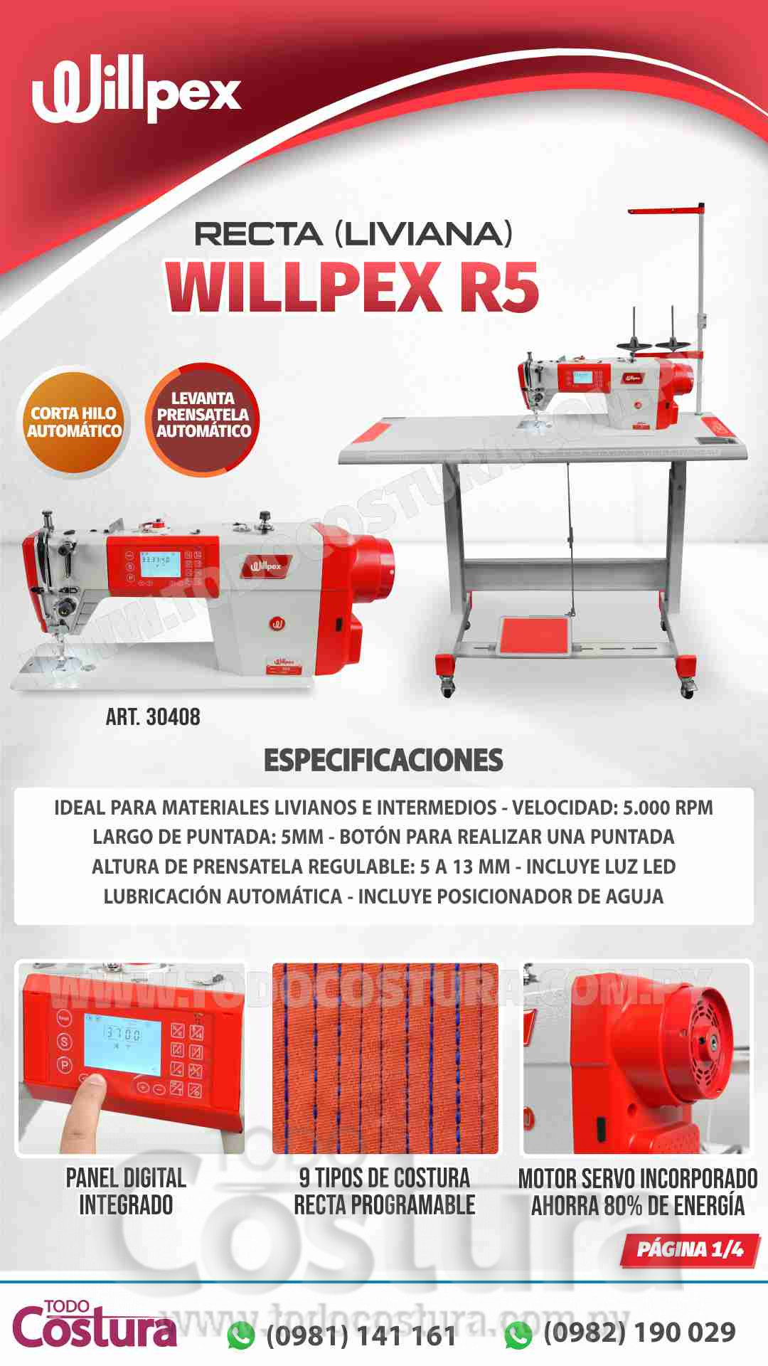 RECTA (ELECTRONICA - LIVIANA) WILLPEX R5 (MOTOR INCORPORADO)