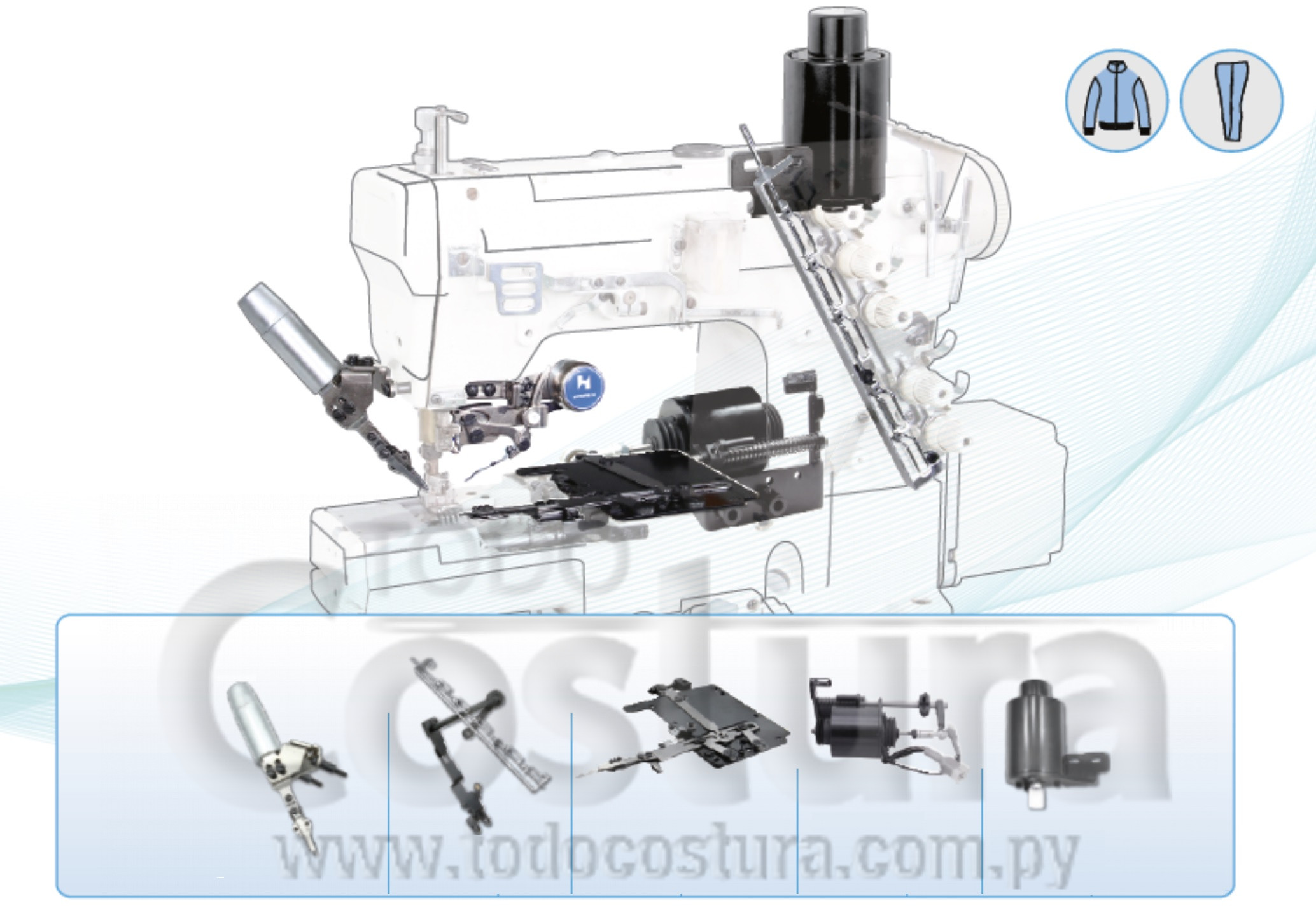KIT (CORTAHILO - LEV. DE PRENSATELA) P/ COLLARETA PLANA WILLPEX P3 (CON MOTOR DIRECT DRIVE)
