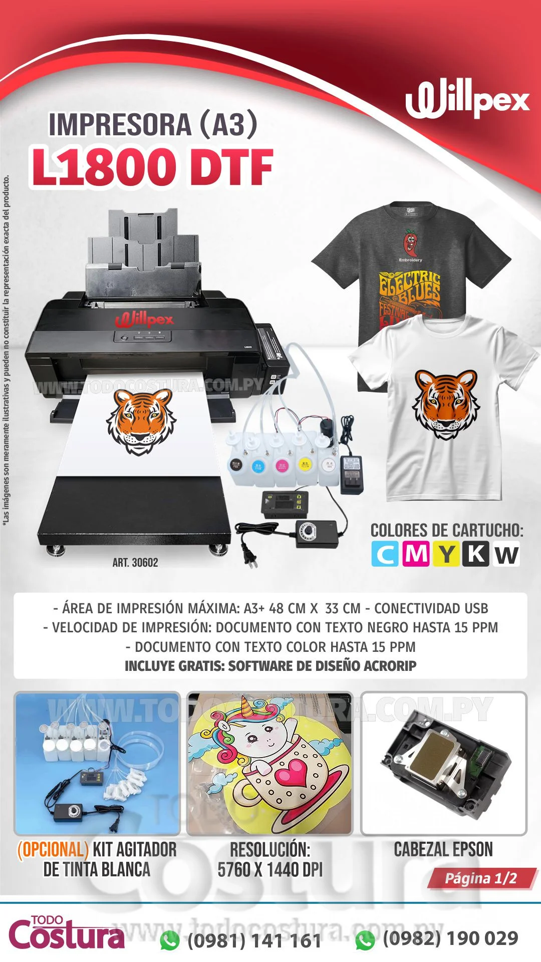 IMPRESORA (A3) EPSON L1800 - 6 CANALES