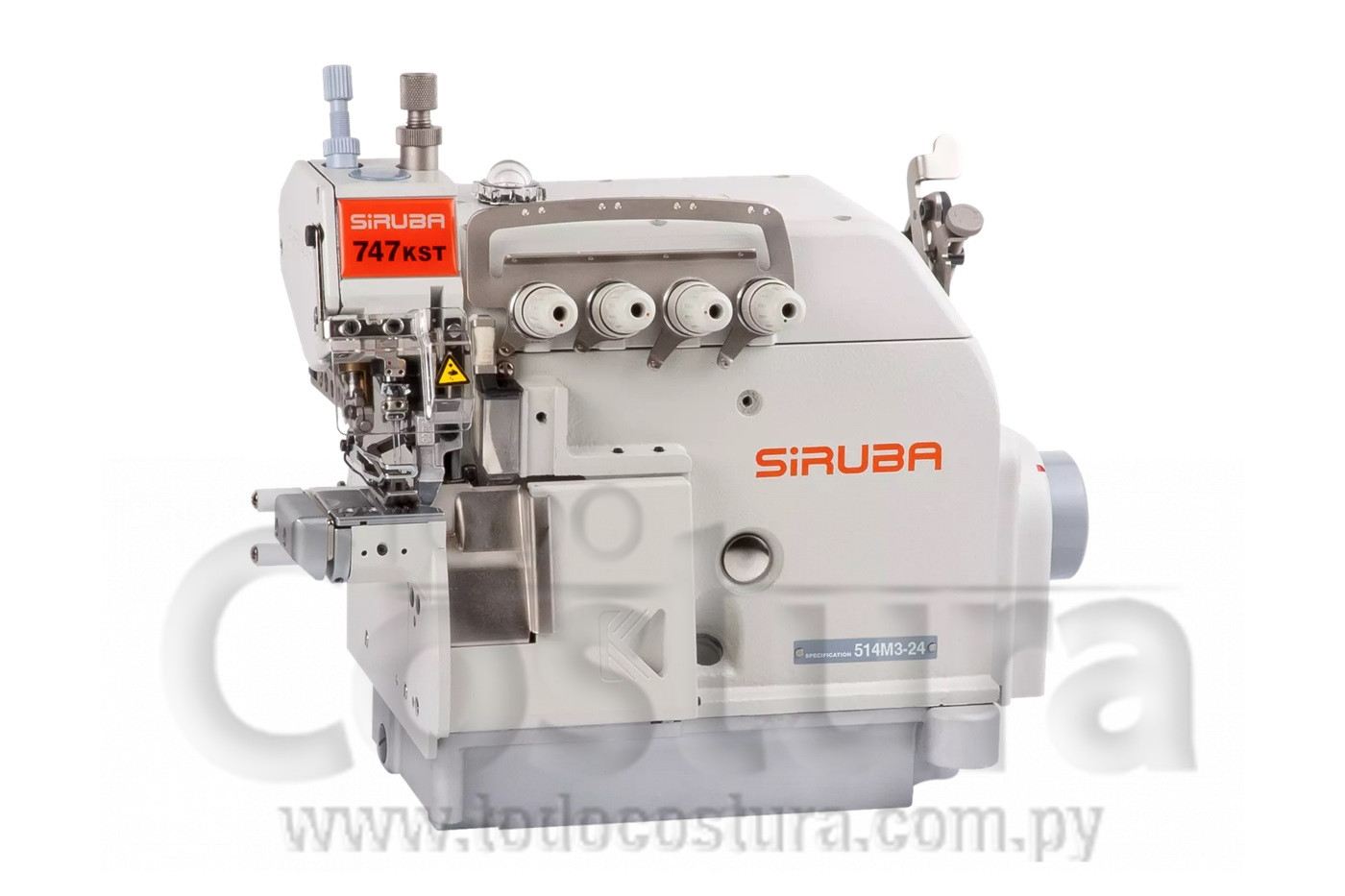 OVERLOCK ELECT. (CILINDRICA - DOBLE ARRASTRE) SIRUBA 747KST-514M-3-24/VT (MOTOR INCORPORADO)