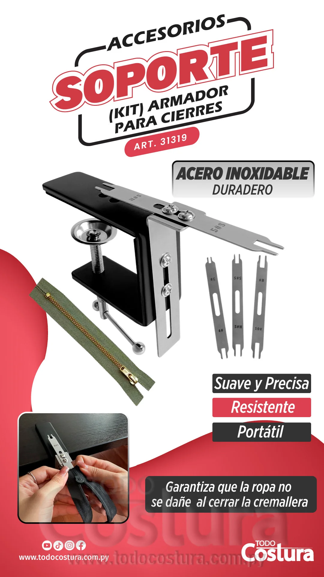 SOPORTE (KIT) ARMADOR PARA CIERRES