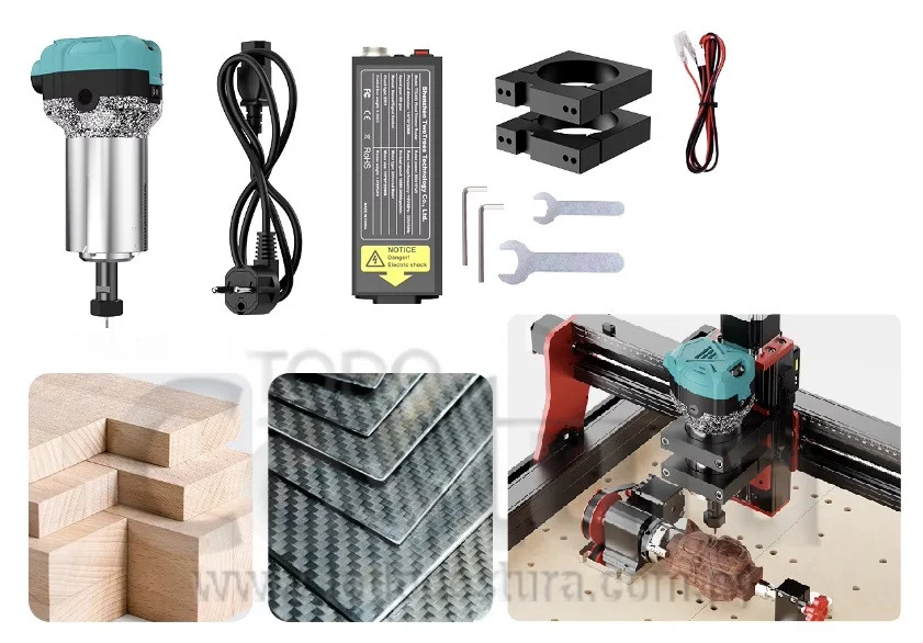CABEZAL HUSILLO SPINDLE (800W - PARA CORTE) GRABADORA CNC WILLPEX TTC-450 PRO