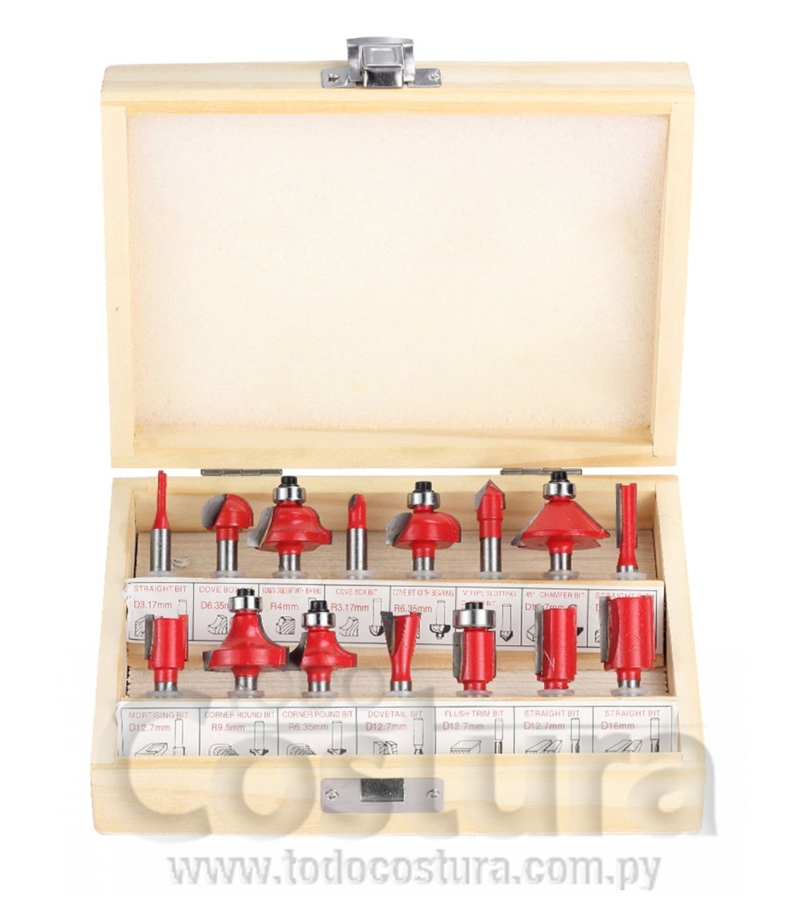 FRESAS (15 UNIDADES - PARA CARPINTERIA) PARA GRABADORA CNC WILLPEX TTC-450 PRO