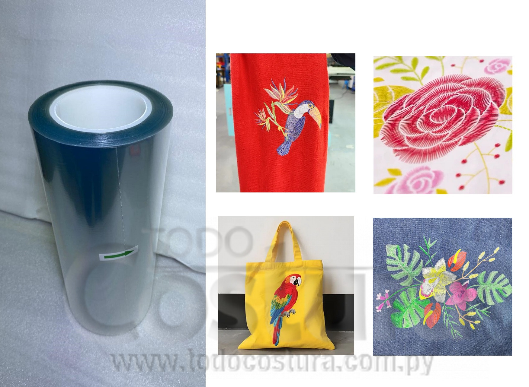 PAPEL FILM A PARA BORDADO (30CM X 50 METROS) PARA IMPRESION UV DTF