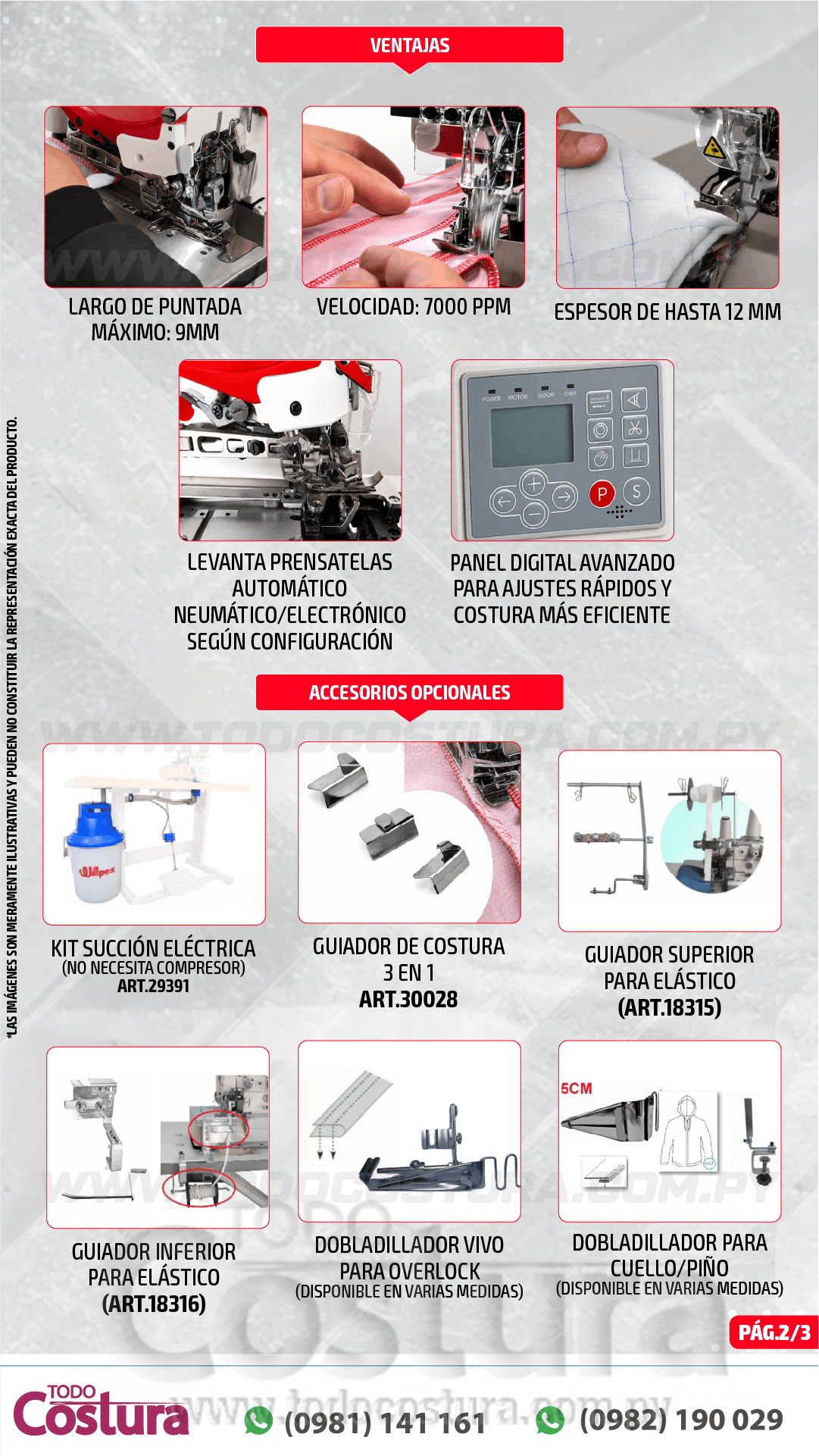 OVERLOCK ELECTRONICA (4 HILOS - DOBLE ARRASTRE) WILLPEX G5T-4-M03/233/EUT (MOTOR INCORPORADO)