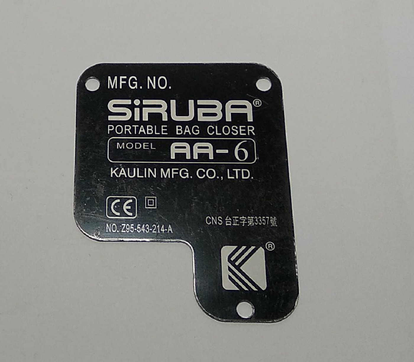 TAPA FRONTAL COSEDORA DE BOLSA SIRUBA AA-6