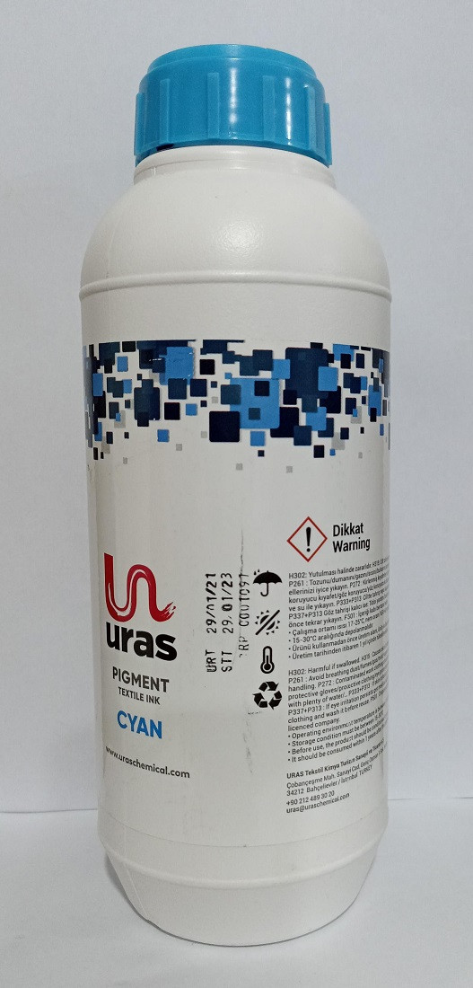 TINTA (CYAN - 1 LITRO) PARA IMPRESORA TEXTIL DTG