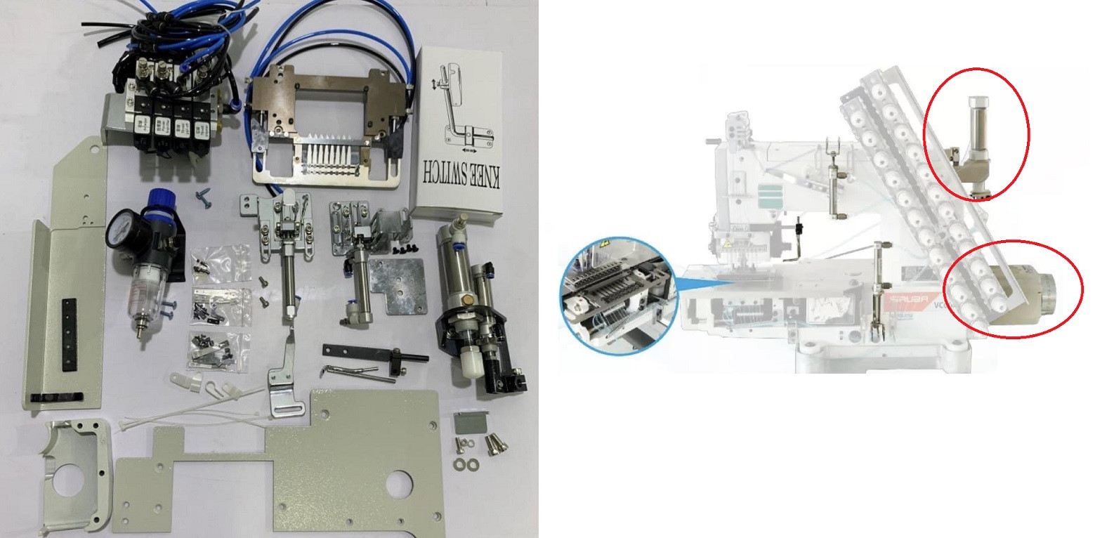 KIT (CORTA HILO - LEVANTA PRENSATELA - MOTOR DIRECT DRIVE) ENGOMADORA SIRUBA VC008-12064P