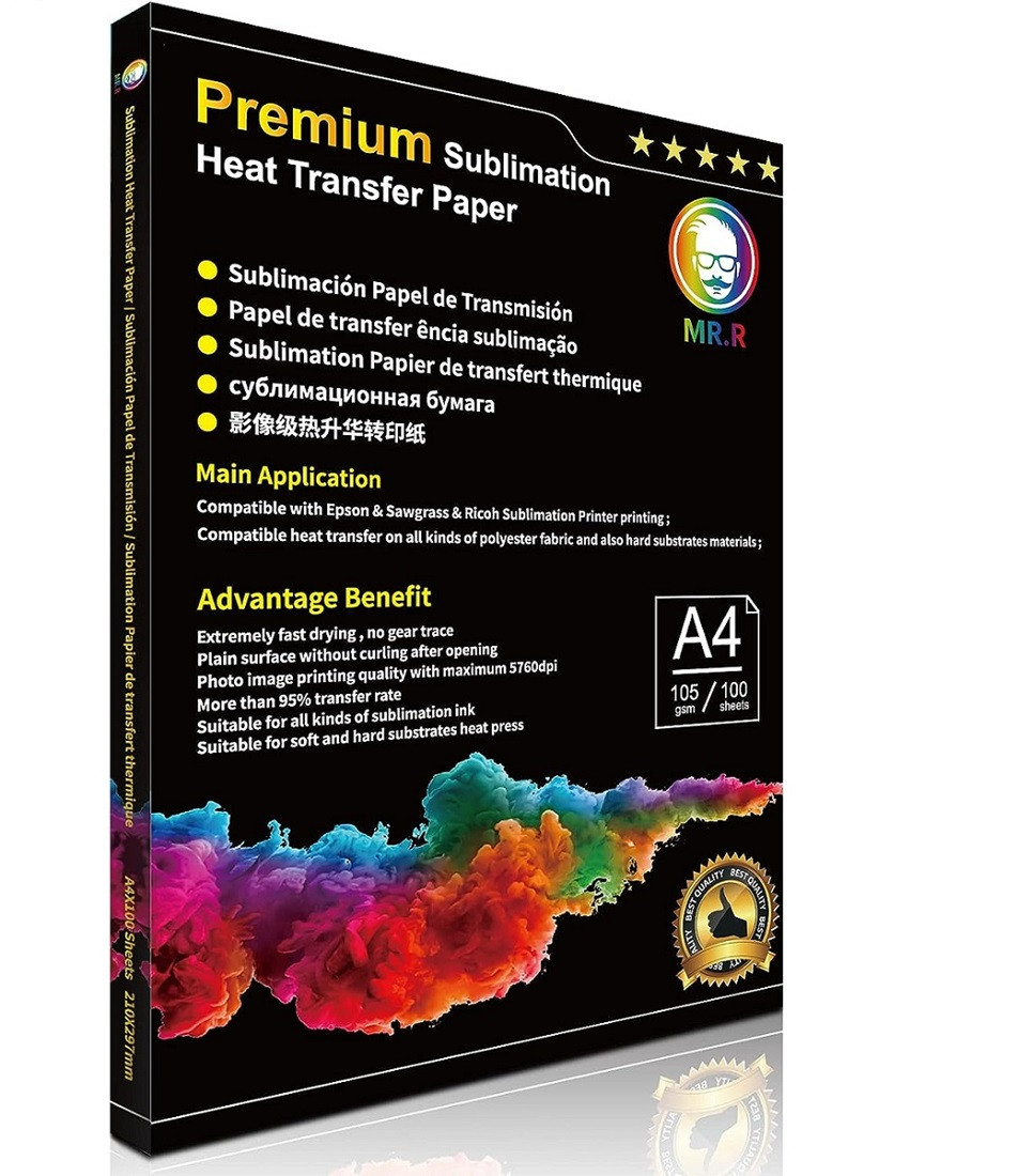 PAPEL PREMIUM (A4 - 105 GRAMOS - 100 UNID.) SUBLIMACION TAZAS (ORIGEN ALEMAN)