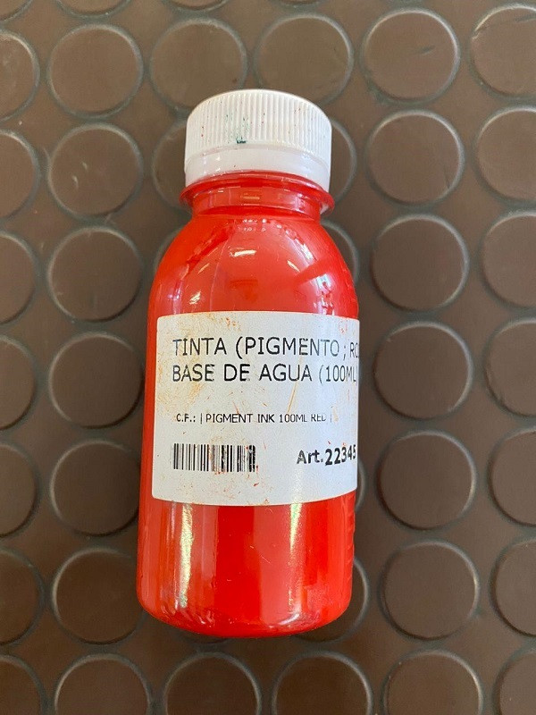 TINTA (PIGMENTO - ROJO) BASE DE AGUA (100ML) SERIGRAFIA