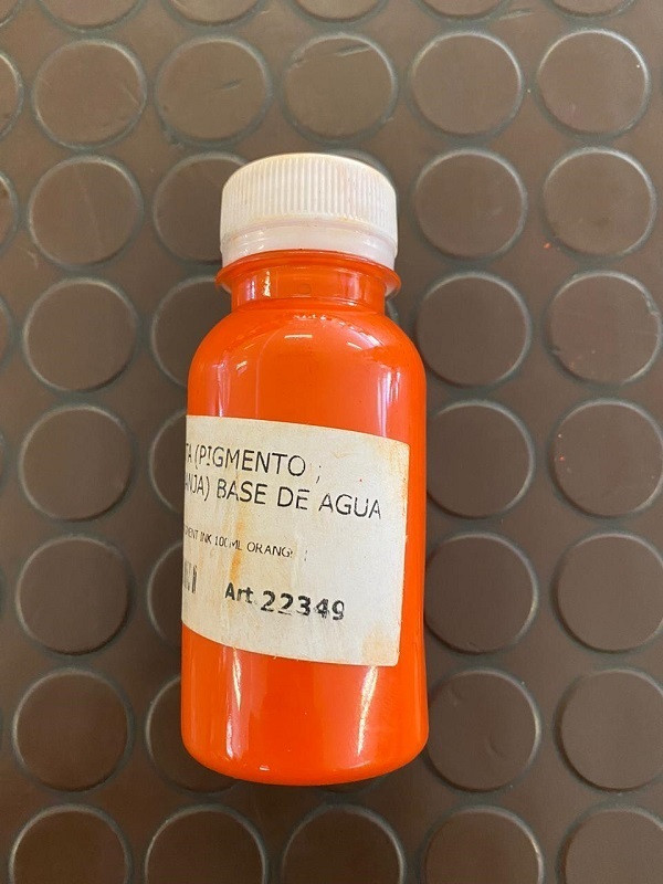 TINTA (PIGMENTO - NARANJA) BASE DE AGUA (100ML) SERIGRAFIA