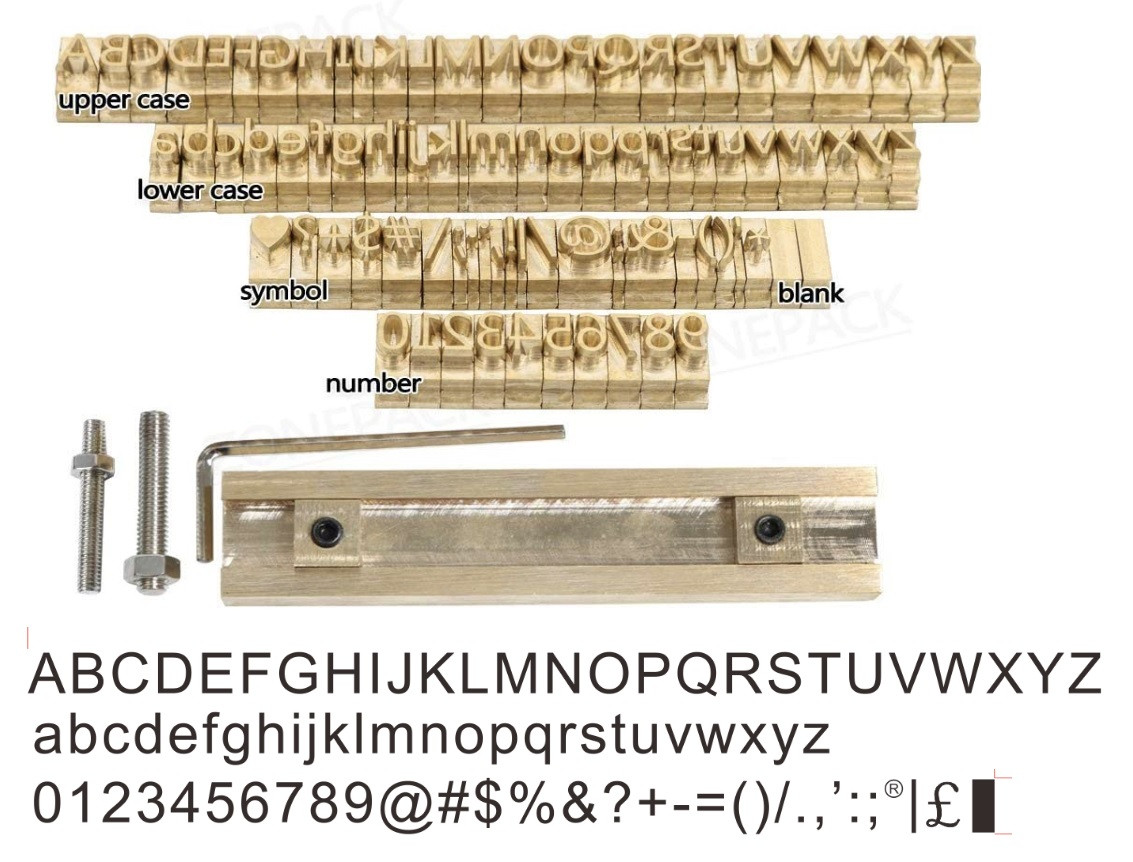 SOPORTE 10CM CM CON MOLDES DE BRONCE STANDARD (83 CARACTERES) P/ TRANSFER FOIL WILLPEX WT-90XTS