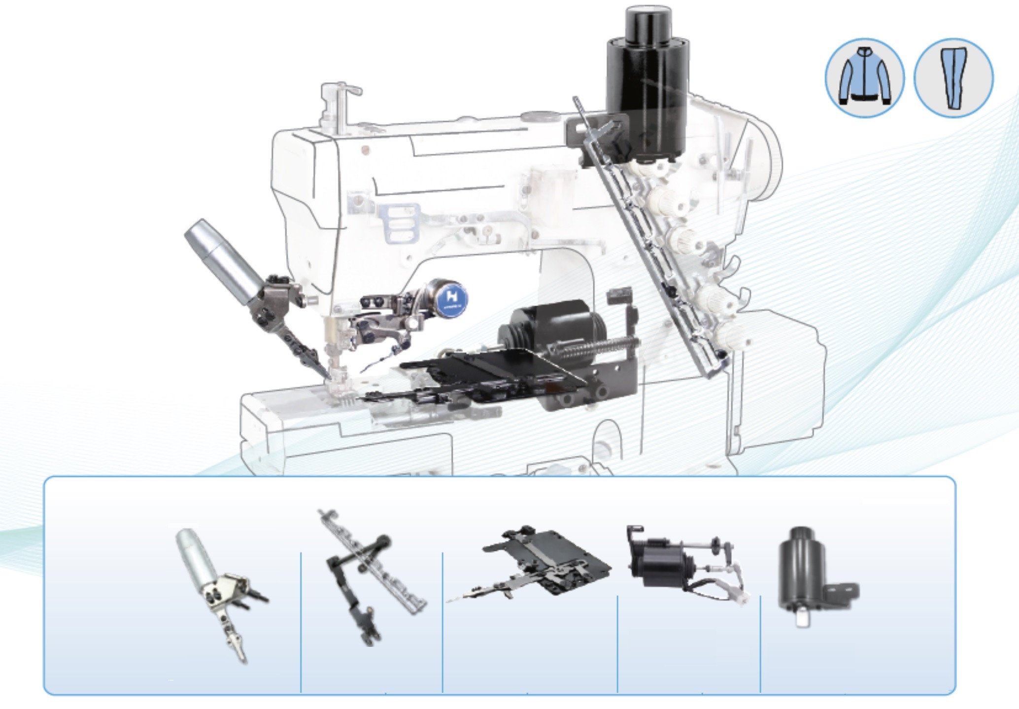 KIT (CORTAHILO - LEV. DE PRENSATELA) P/ COLLARETA PLANA WILLPEX P3 (CON MOTOR DIRECT DRIVE)