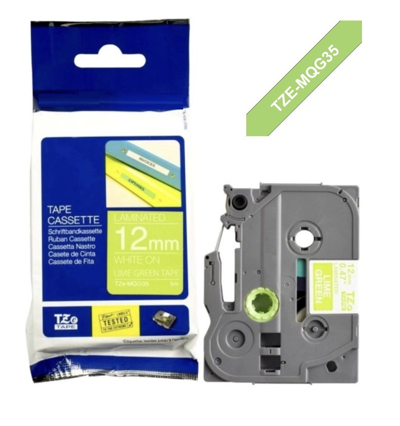 ETIQUETA LAMINADO (VERDE/BLANCO - ANCHO: 12MM - 8 METROS) ETIQUETADORA WILLPEX WP3200