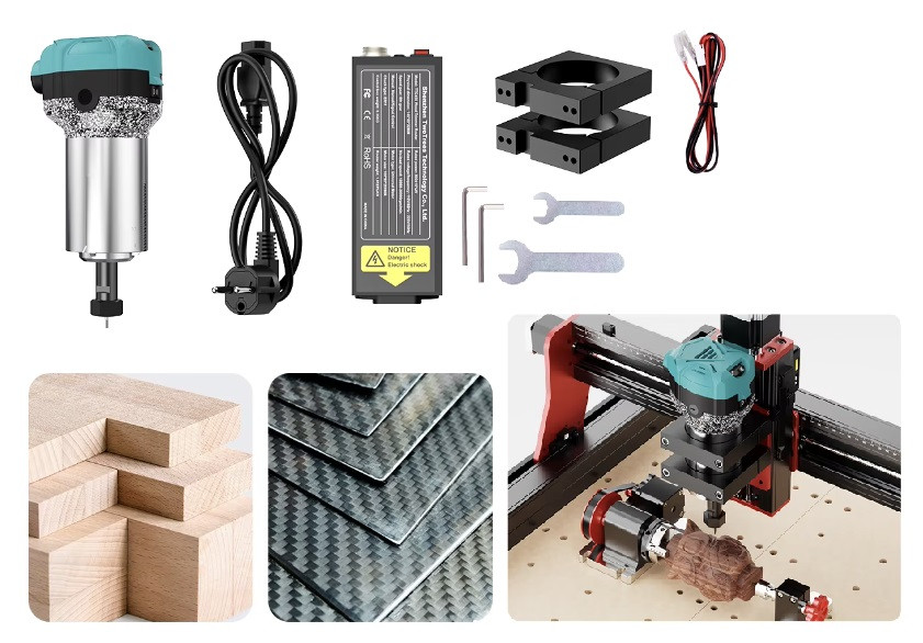 CABEZAL HUSILLO SPINDLE (800W - PARA CORTE) GRABADORA CNC WILLPEX TTC-450 PRO