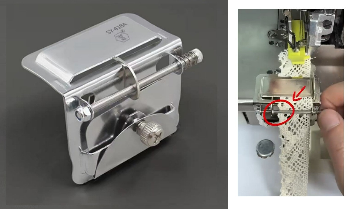 GUIADOR (IZQUIERDA) PARA PEGAR TIRAS O ELASTICO PICOT OVERLOCK INDUSTRIAL